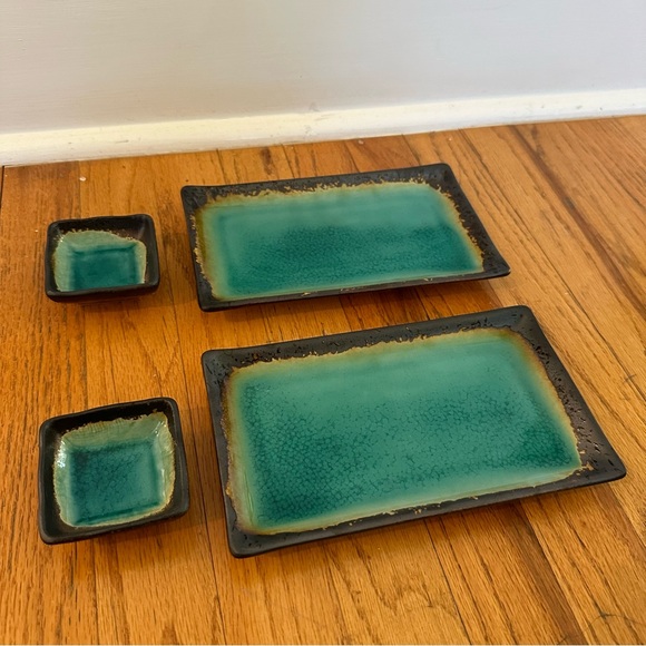 Miya Kosui Green Ceramic Sushi For Two Set - Picture 14 of 16